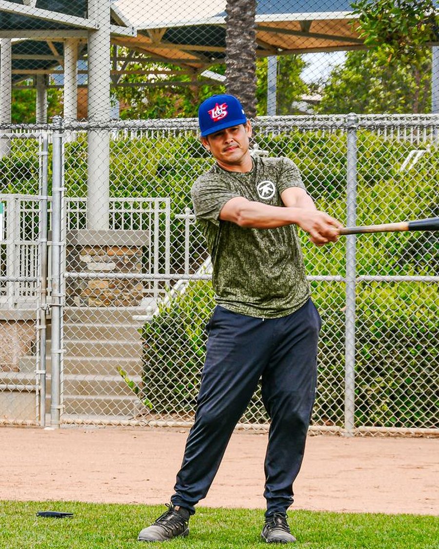 A Throwdown Academy ballplayer at dawn